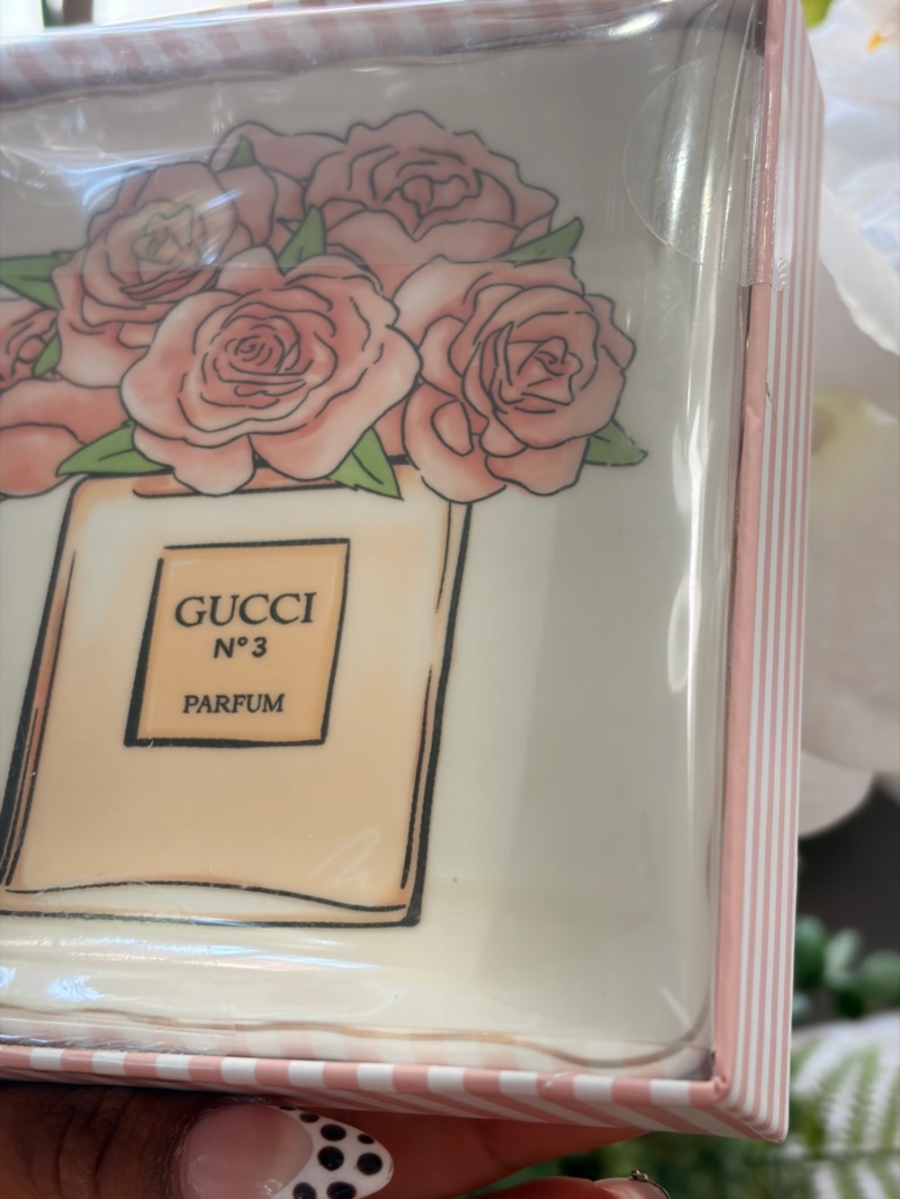 Fashion No.3 Parfum Decorative Trinket Dish - Pink Floral - Picture 7 of 10